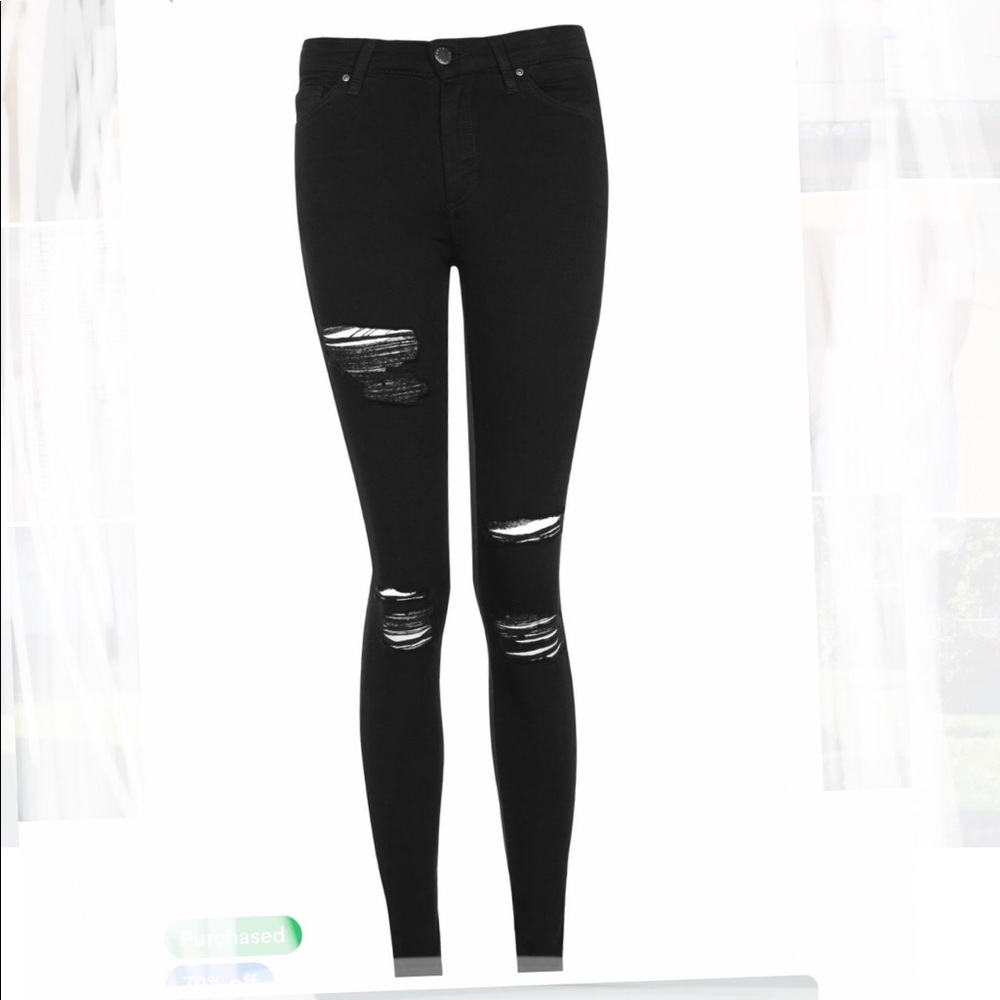 Topshop Leigh Super Soft Ankle Grazer Black Jeans